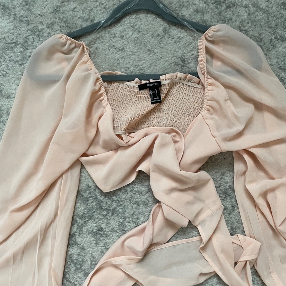 Wraparound Blush Crop Top - Picture 7 of 7